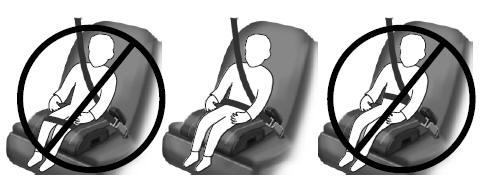 If the booster seat slides on the vehicle seat upon which it is being used, placing