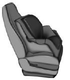 1. Position the child safety seat in a seat with a combination lap and shoulder