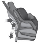 10. Before placing the child in the seat, forcibly move the seat forward and