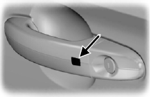 Press and hold the door handle lock sensor to lock your vehicle. To avoid unlocking
