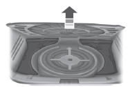 The system is located in the floor of the cargo area. Lift the release handle