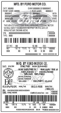 WARNING: Exceeding the Safety Compliance Certification Label vehicle weight