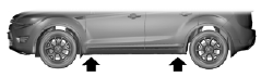 9. Small arrow-shaped marks on the sills show the location of the jacking points.