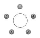 13. Remove the jack and fully tighten the lug nuts in the order shown. See Wheel
