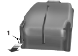 2. To return the seat back to upright position, pull the number 1 strap, then