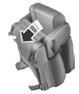 3. To return the seat back to the floor from tumbled position, rotate the seat