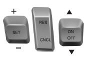 The cruise controls are located on the steering wheel.