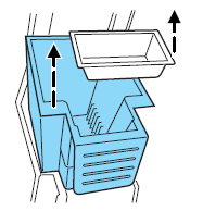 The sliding tray and inside bin can be hooked on the side or rear of the console