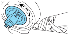 5. Disconnect the electrical connector from the bulb.