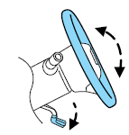 3. Push the steering column tilt lever up. This will lock the steering wheel