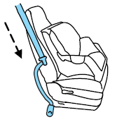 3. While holding the shoulder and lap belt portions together, route the tongue