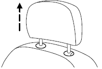 3. Lower the head restraint by pressing and holding the guide sleeve adjust/remove