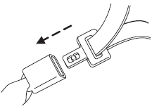 2. To unfasten, press the release button and remove the tongue from the buckle.