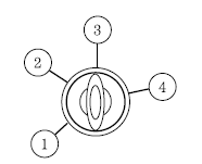 2. Turn the key to 4 (start), then release the key as soon as the engine begins