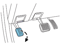 The BRAKE warning lamp in the instrument cluster illuminates and remains illuminated