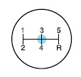 4. Press the brake pedal and move the gearshift lever to the desired gear; 1