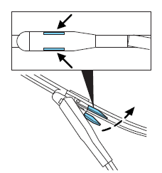 3. Attach the new blade to the arm and snap it into place.