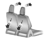 2. Fold the outboard head restraint by pulling the head restraint release strap.